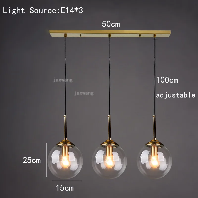 Современный светодиодный стеклянные подвесные светильники индивидуальные люстры для ресторана кухонные аксессуары скандинавские романтические теплые JW подвесные светильники - Цвет корпуса: G 3heads transparent