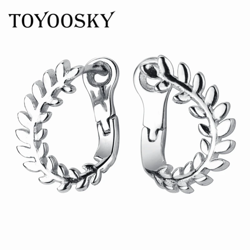 

High Quality 925 Sterling Silver Rotating Leaves Hoop Earrings For Women Female Birthday Gift Fashion Plant Ear Jewelry Accessor