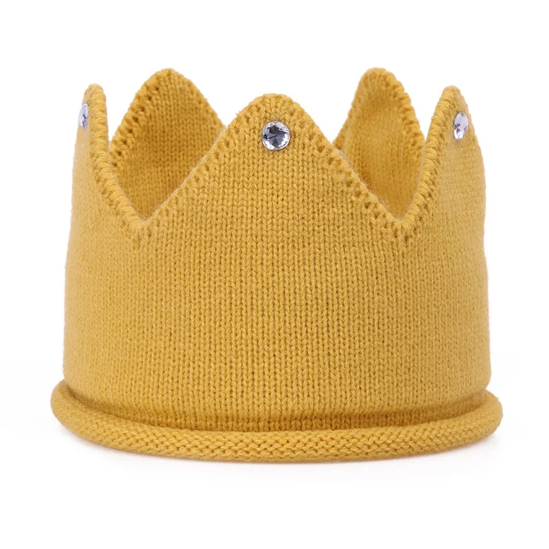 Вязаная крючком головная повязка с короной для маленьких мальчиков и девочек; шапка с короной для малышей; аксессуары для волос для детей; реквизит для фотосессии; 1 шт.; HB101 - Цвет: HB101  Gold