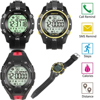 

Outdoor Sport Waterproof Bluetooth Smart Watch With Call SMS Reminder Night Visible Pedometer For Android IOS Smartphones