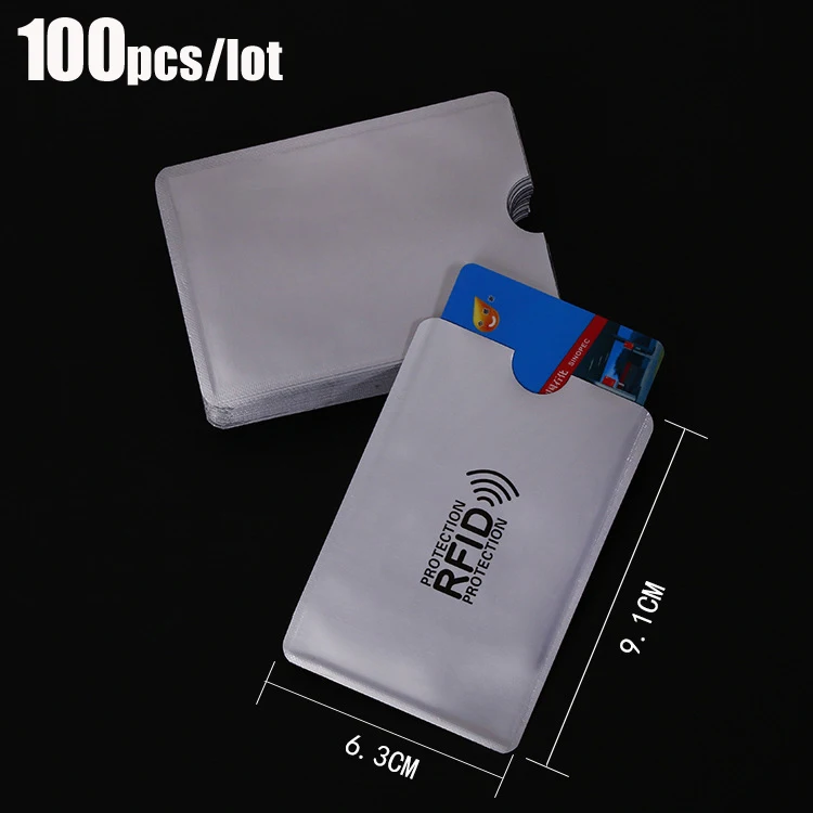 100Pcs/lot Card Sleeve Vertical Anti Degaussing Bank Holder Theft Brush Identification Magnetic Gift | Дом и сад