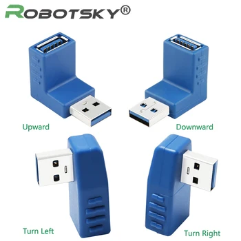 

Robotsky High Speed USB3.0 Type A Male to Female Connector Plug Adapter USB 3.0 Converter Flexible Up, Down, Right, Left, Design