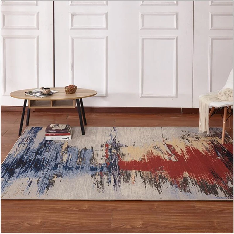 

AOVOLL Modern Minimalist Linen Rug Bedroom Carpet For Living Room Nordic Abstract Style Study Large Soft Carpet Floor Area Rugs