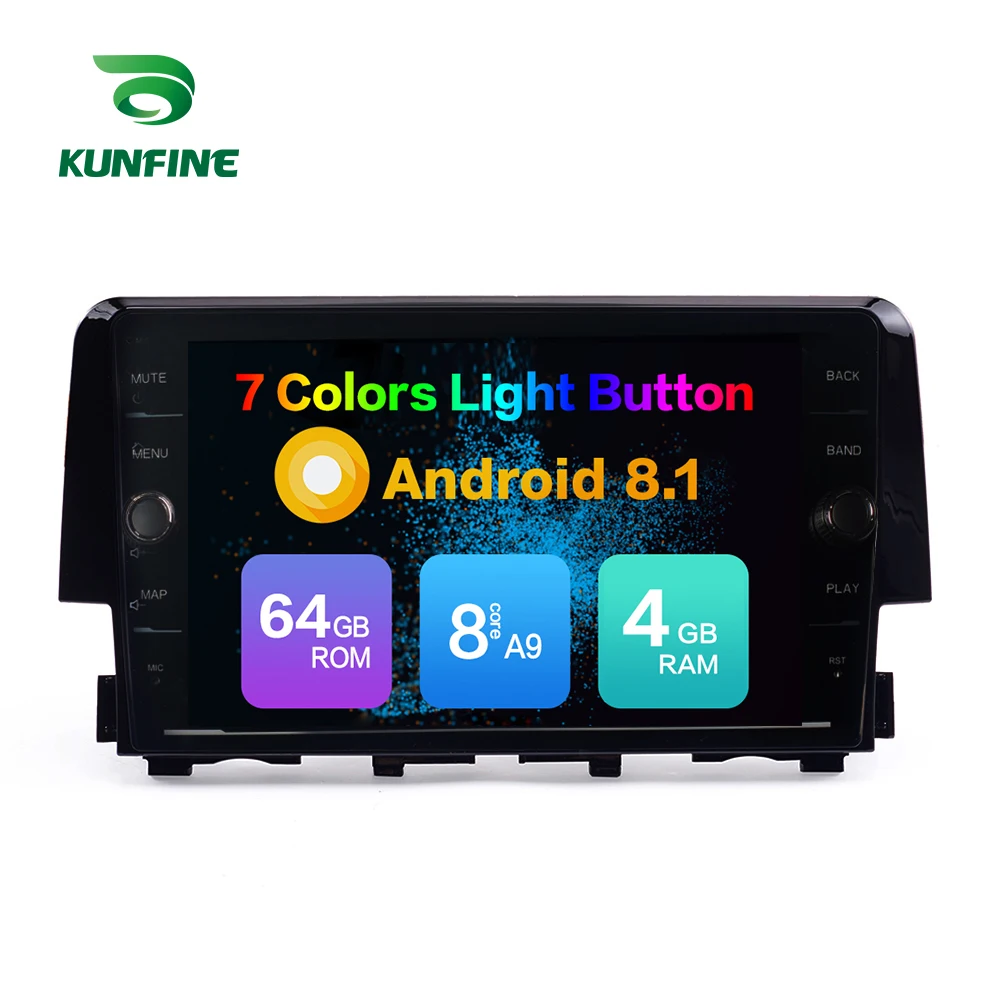Best Octa Core 4GB RAM 64GB ROM Android 8.1 Car DVD GPS Player Deckless Car Stereo For Honda Civic 2016 Radio Headunit Device 1