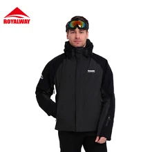Royalway Для мужчин Лыжный спорт куртка супер теплая куртка ветрозащитная Водонепроницаемый зима recco GPS безопасности# RFSM4521G