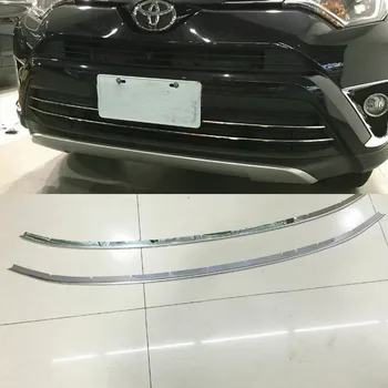 

For Toyota RAV4 2016 Front Bottom Grille Grid Stripes Cover Trim 2pcs Stainless Steel Car-styling