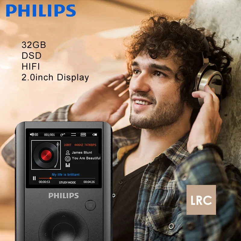 PHILIPS SA8232 2," Bluetooth HiFi MP3 музыкальный плеер Полный цинковый сплав без потерь 256 ГБ плеер TFT
