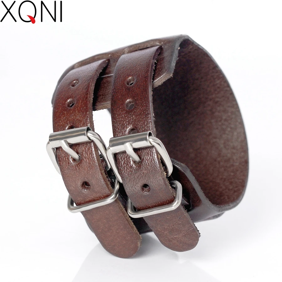 Leather Braided Bracelet Leather Bracelet Charm Bracelet XQNI New Fashion Cowboy Style Bandage Genuine Leather Bracelets For Men Knight Courage Wrap Charm Bracelets Bangles