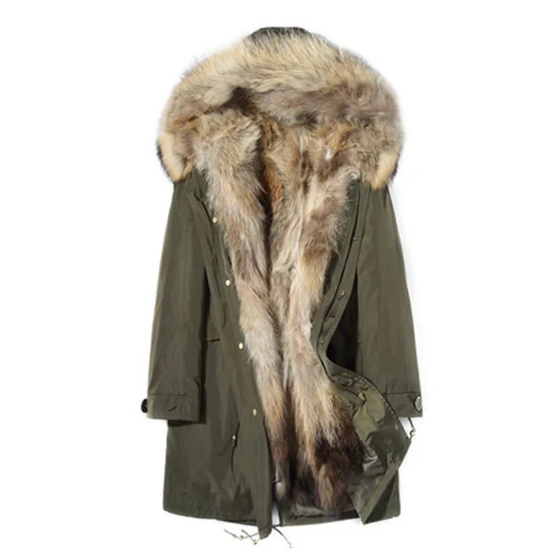 Новое поступление, мужское зимнее пальто с воротником из меха енота, зимние теплые мужские парки высокого качества, мужская куртка с капюшоном из меха енота