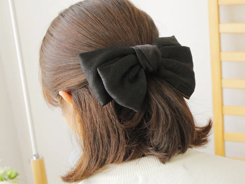 Hot Selling Big Large Barrette Bow Hairpin For Women Girls Hairgrips Satin Hair Bow Ladies Hair Clip New Cute Hair Accessories