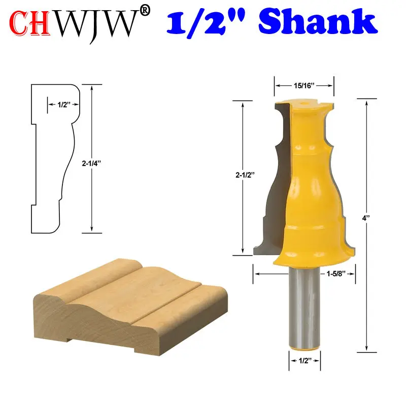 1Pc 1/2" Shank Door & Window Casing Router Bit Line knife Woodworking