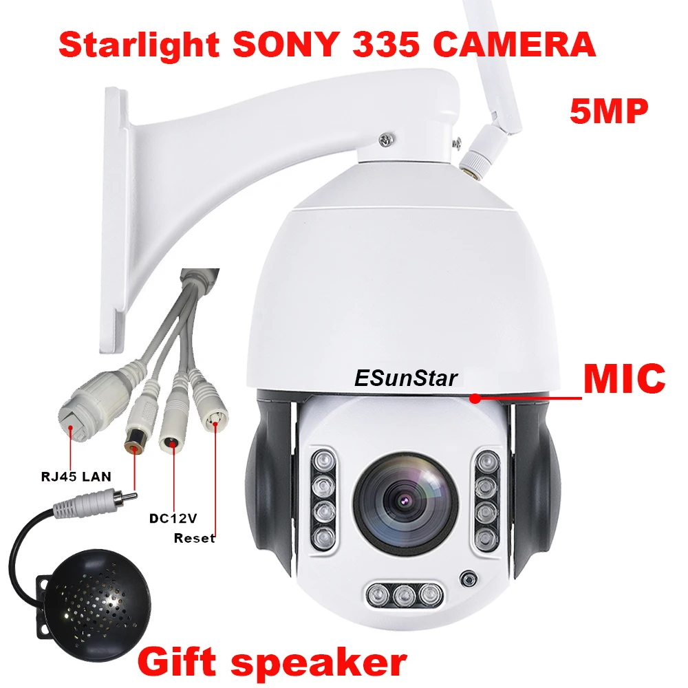 

CamHi Wireless 20X zoom 5MP 4MP SONY IMX 335 PTZ Speed dome IP Camera build MIC speaker 32 64 128gb SD card ONVIF CamHi APP