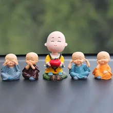 5 шт./компл. 4 не Смола монахи Будды Майтреи кунг-фу рисунок куклы подарок Авто Отделка приборной панели автомобиля украшения кулон подвески