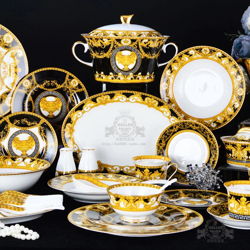 PRESTIGE GALA наборы посуды bone china(69 шт.) Модная посуда в западном стиле тарелки и