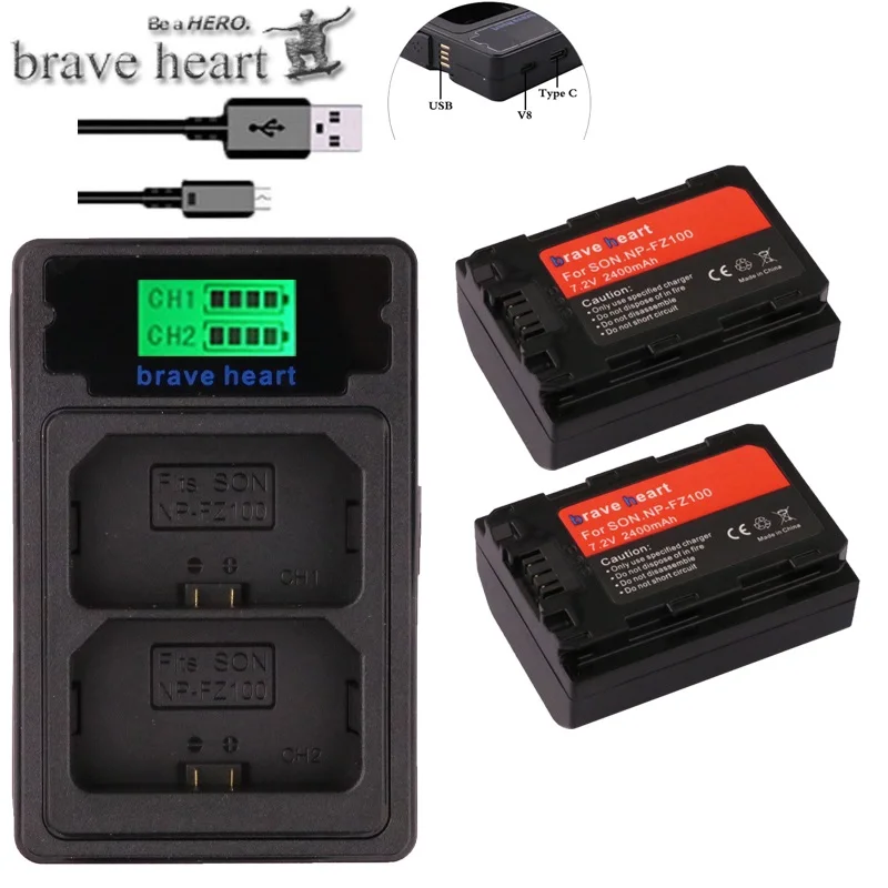 

NP-FZ100 NPFZ100 NP FZ100 NP FZ100 Battery + TYPE-C DUAL USB charger for Sony NP-FZ100, BC-QZ1, Sony a9, a7R III, a7 III, ILCE-9