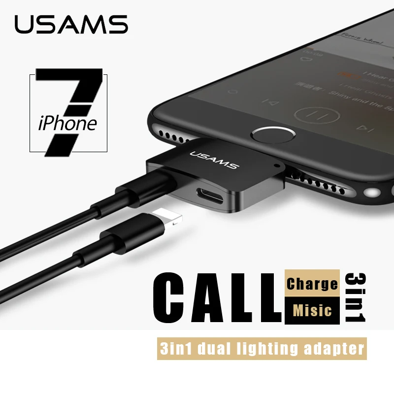 bilder für 3 in 1 Lade Audio Adapter anruf Für iPhone7 7 Plus 3,5 MM Kopfhörer Jack Ladegerät Kopfhörer Kabel hohe qualit USAMS 10,3 bilder für 3 in 1 Lade Audio Adapter anruf Für iPhone7 7 Plus 3,5 MM Kopfhörer Jack Ladegerät Kopfhörer Kabel hohe qualit USAMS 10,3