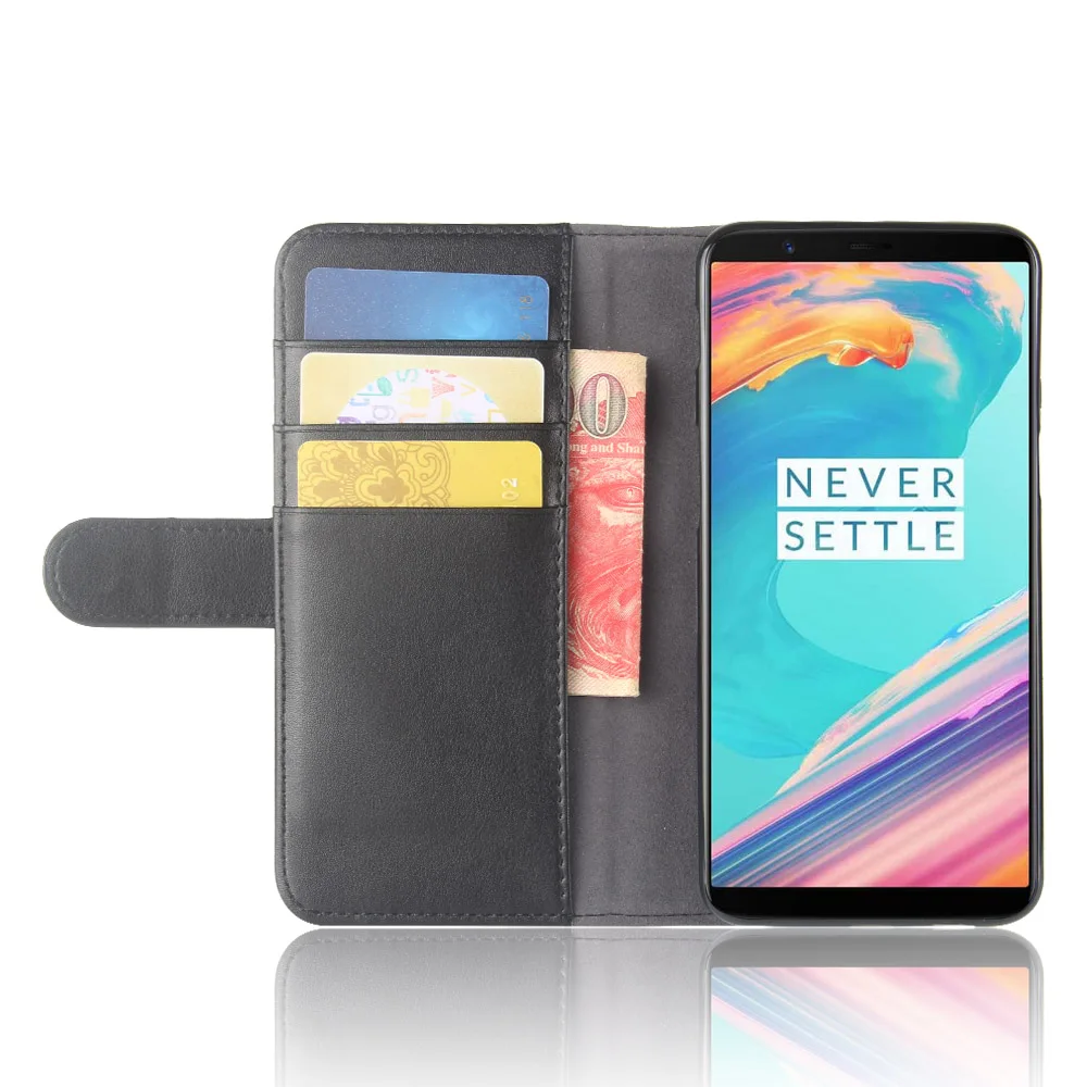 Роскошный чехол книжка из натуральной кожи с подставкой для Oneplus 5T|Бамперы| |