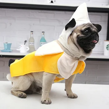 

New Pet Dog Cat Halloween Costumes Dog Banana Uniform Suit Puppy Clothes For Christmas Party Bulldog Pet Outfit
