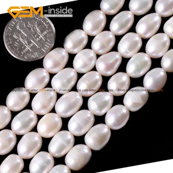 

Cultured Pearl Eeg Shape Beads For Jewelry Making 7-8mm 15inches DIY Jewellery Free Shipping Wholesale Gem-inside