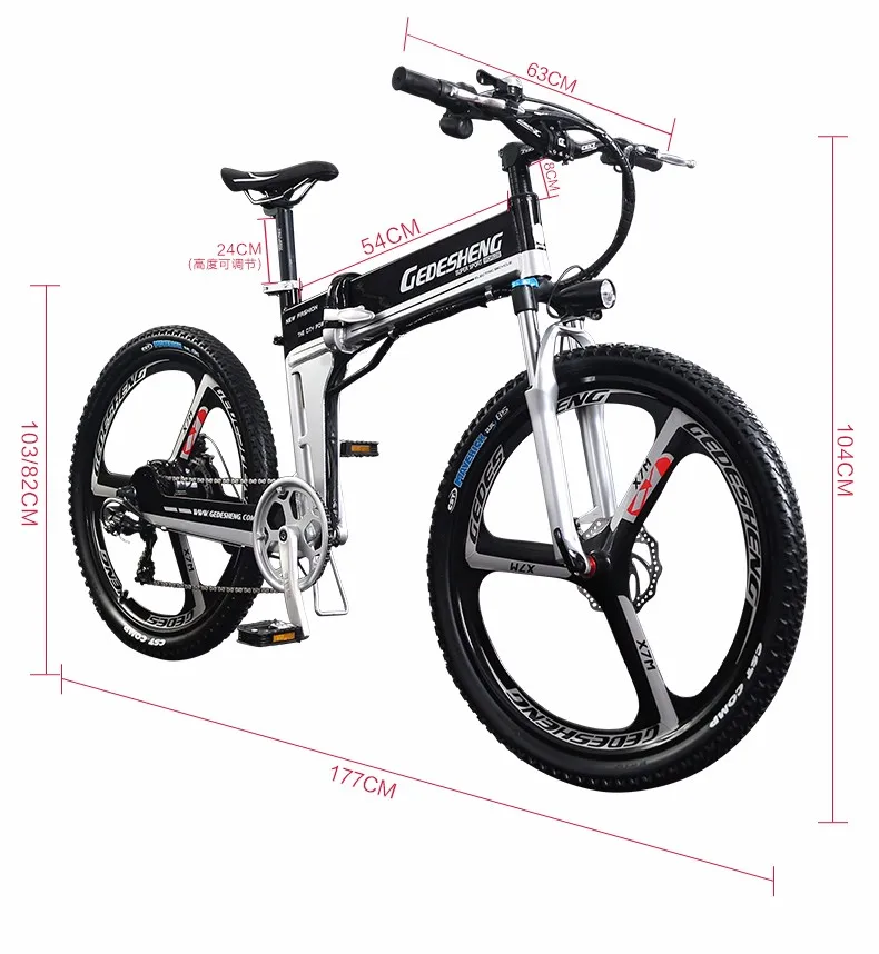 Top 26 Electric bicycle 48v hidden lithium battery 400W MTB ebike high speed motor  ABS brake Fold Electric mountain bike transporta 23