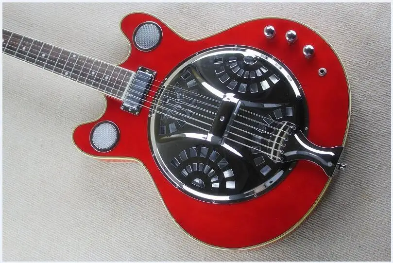 

Tangwood Top Quality GYDB-8001 blue color hollow body rosewood fretboard custom Dobro Resonator Electric Guitar, Free shipping