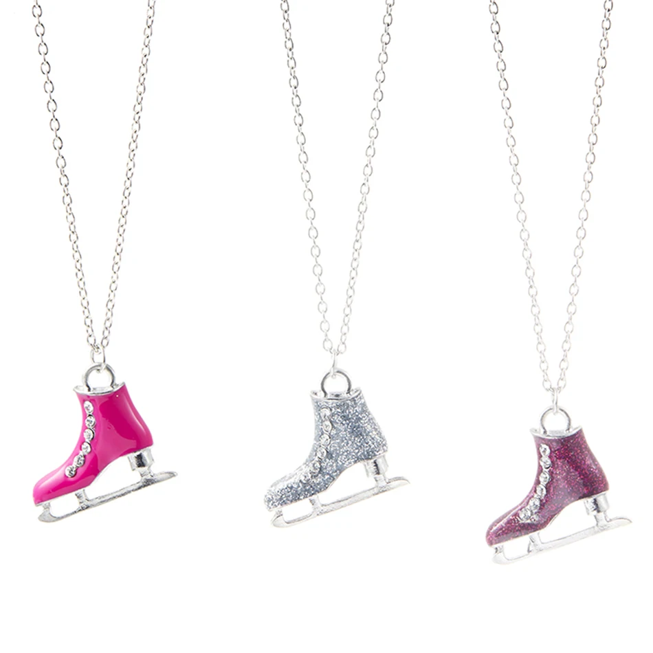 Новинка, модная женская обувь для коньков, подвеска, ожерелье, чокер, Очаровательное длинное ожерелье ручной работы из сплава NE0051