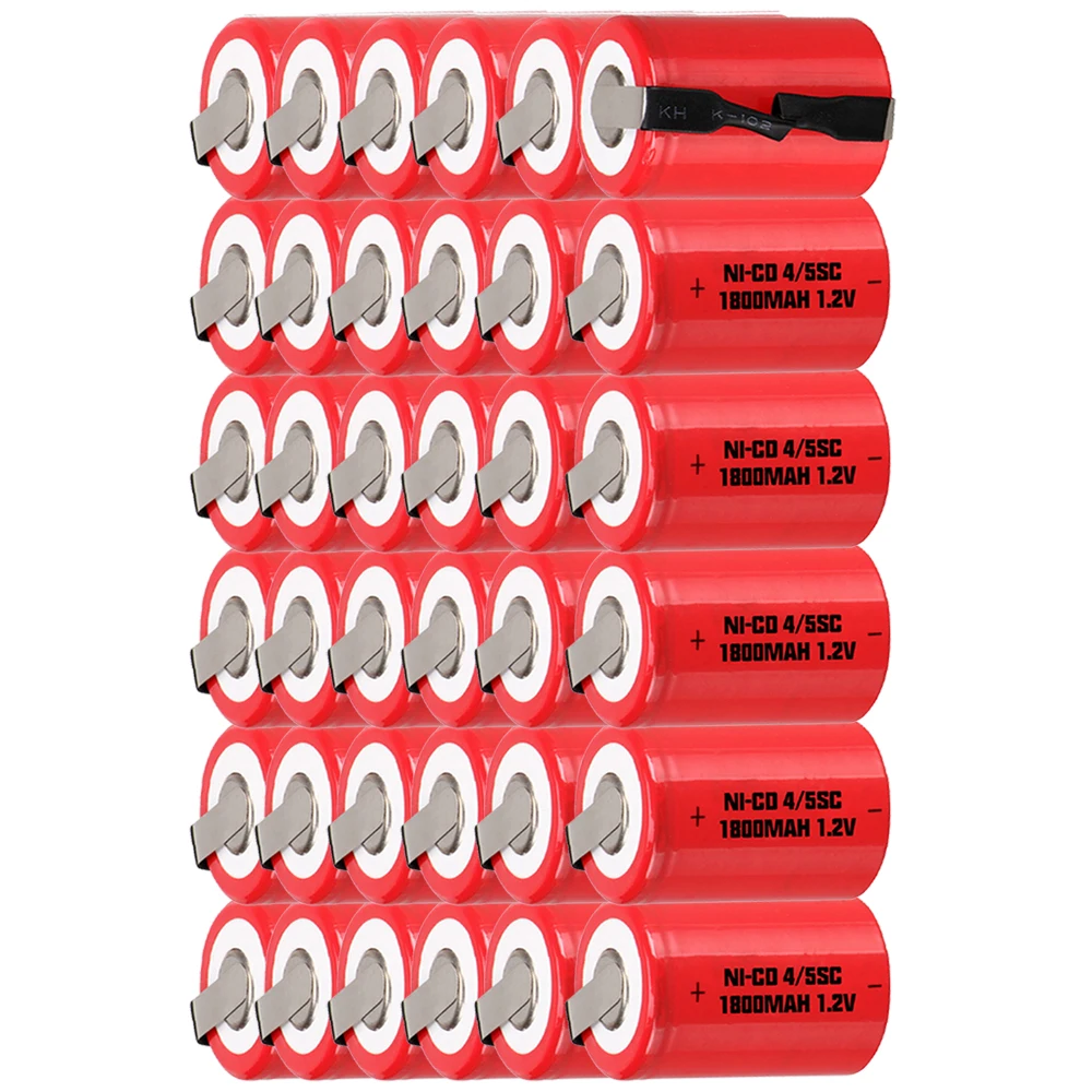 

Lowest price 36 piece 4/5SC battery 1.2v batteries rechargeable 1800mAh nicd battery for power tools akkumulator