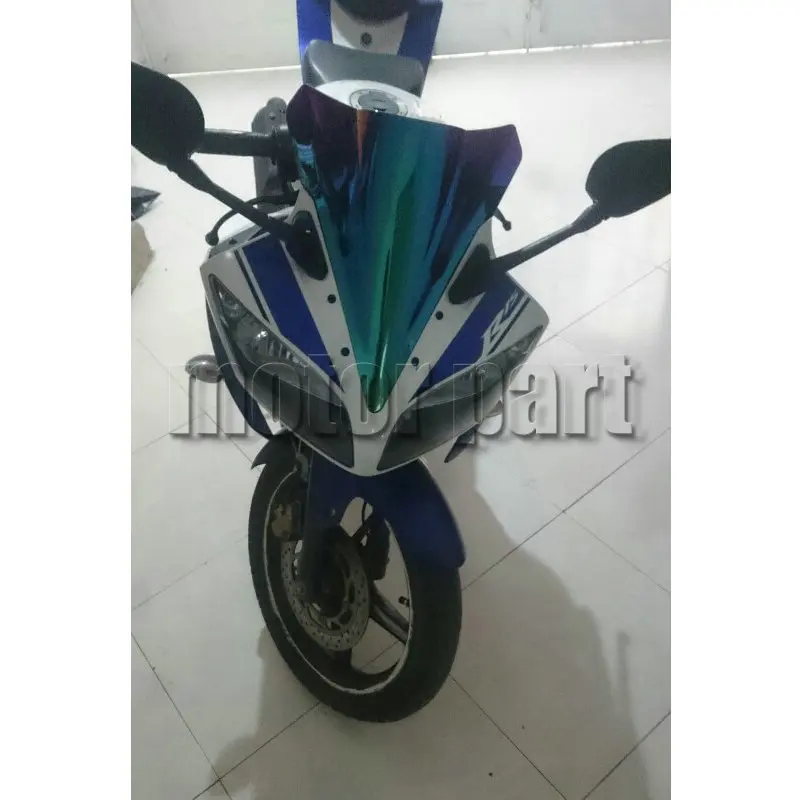 Мотоцикл ветер Экран лобовое стекло Экран Обтекатели для 14 15 16 Yamaha YZF R15 V1 V2 черный дым иридия - Цвет: Dark Iridium