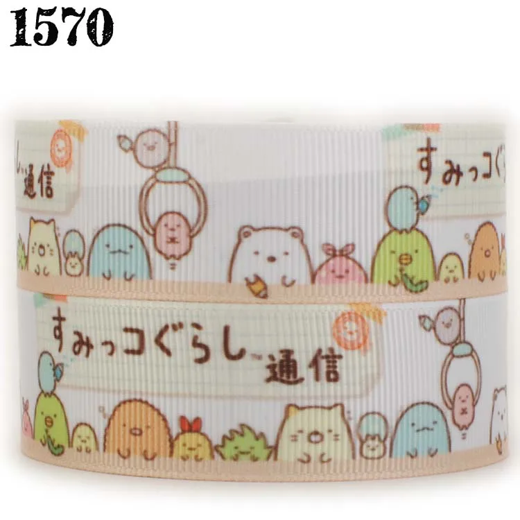 Новые 50 ярдов sumikko gurashi мультфильм ленты печатных grosgrain Бесплатная доставка