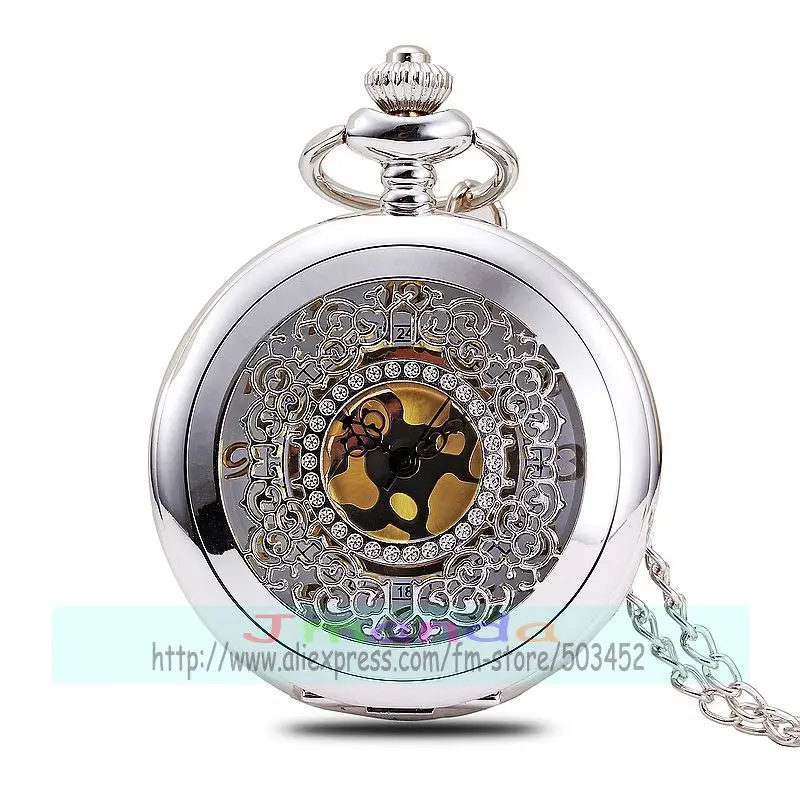 100 шт./лот супер продавец серебряные цветные полые карманные часы Высокое