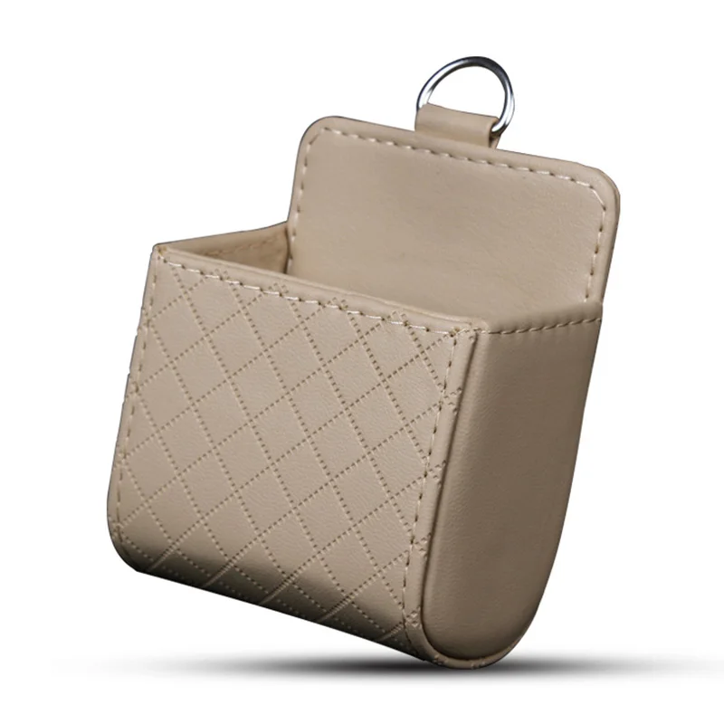 Модный автомобильный карман для хранения одноцветная кожаная Автомобильная