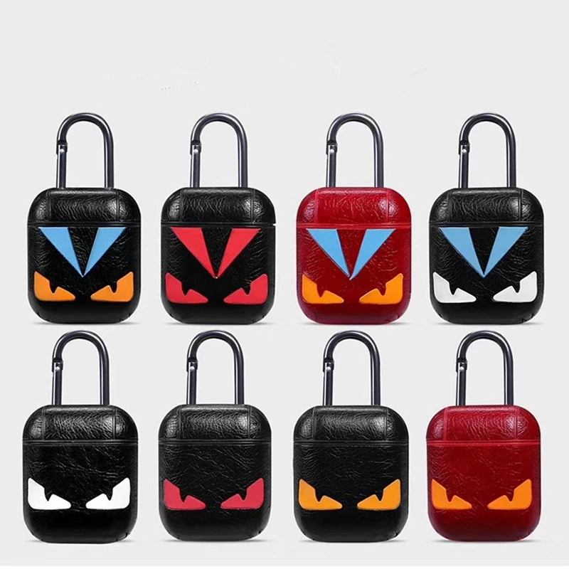 

Luxury brand Devil eyes Leather case For Airpods Protective Wireless Bluetooth Headset Accessories Box Charging Earphone Bag