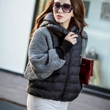 Новинка, модное женское зимнее пальто, шерстяная вязанная куртка с рукавом летучая мышь, короткая женская куртка CC147