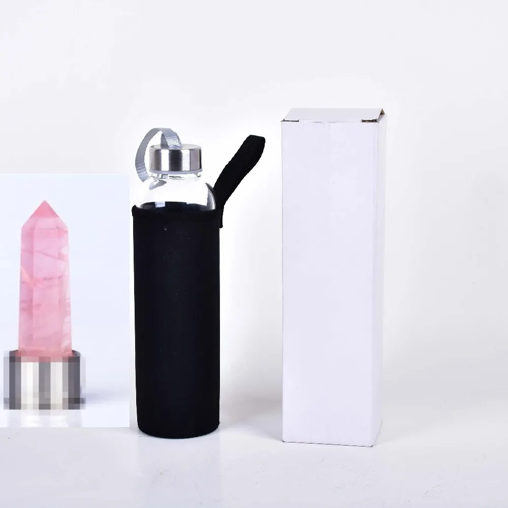 

New Product Crystal Quartz Bottle Gemstone Glass water bottle Hydrotherapy Health cup Gem water bottle Energy bottle for gifts