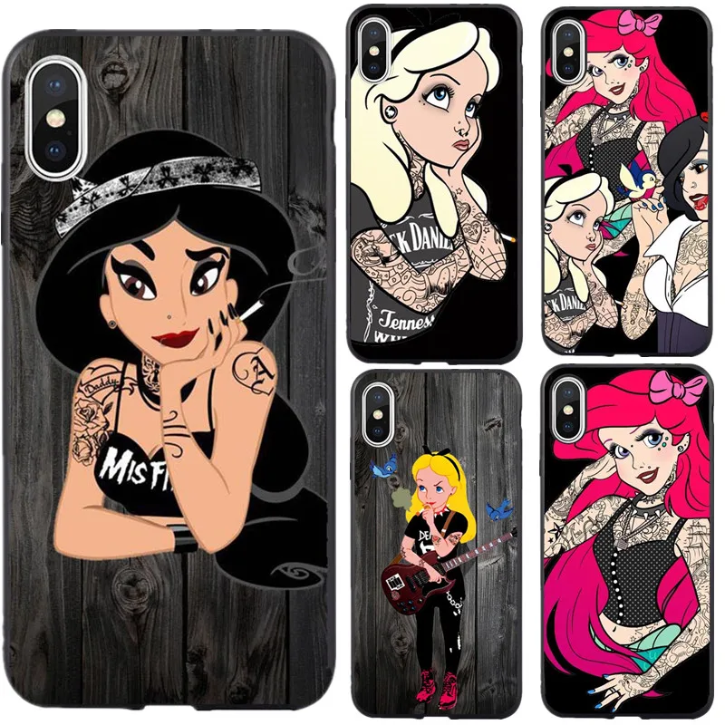 

Punk Tattoo Punk Rock Princesses Soft Silicone Phone Case Cover For iPhone 7 7Plus 6 6s 6Plus 8 8Plus X 5 5s SE XS MAX XR Xs