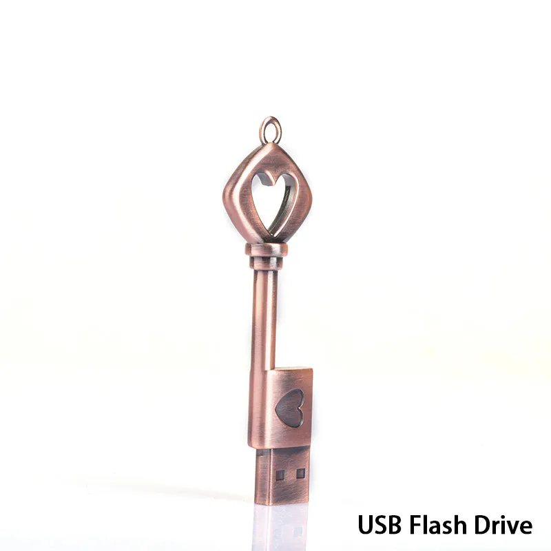 

USB Flash Drive Heart Key Pendrive 4GB 8GB 16GB 32GB 64GB Memory Stick usb Stick Pen drive Waterproof metal key ring U disk gift