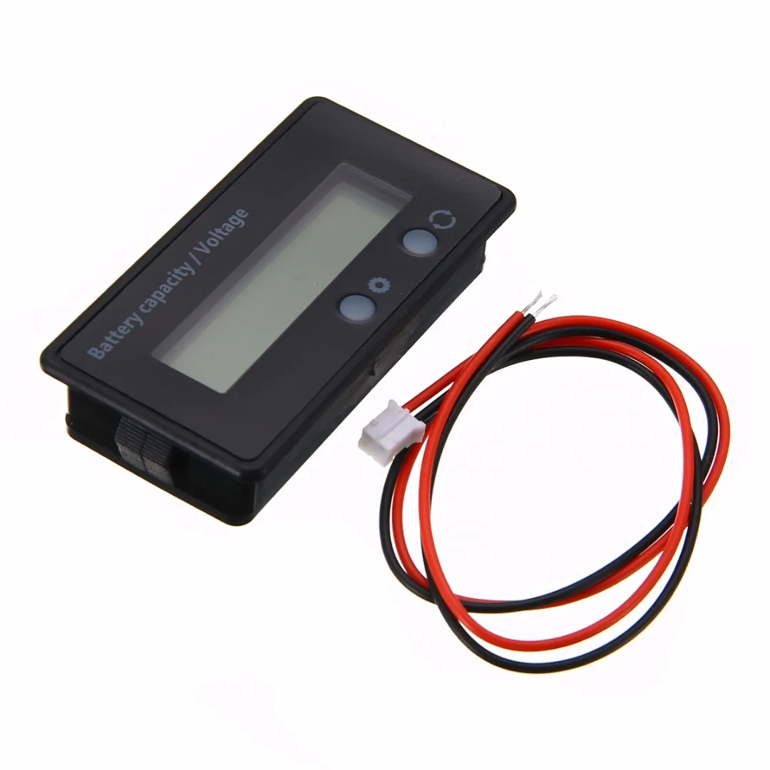 LCD Digital Lead-Acid Battery Capacity Indicator Multifunctional Voltmeter Voltage Tester 12V 24V 36V 48V Waterproof