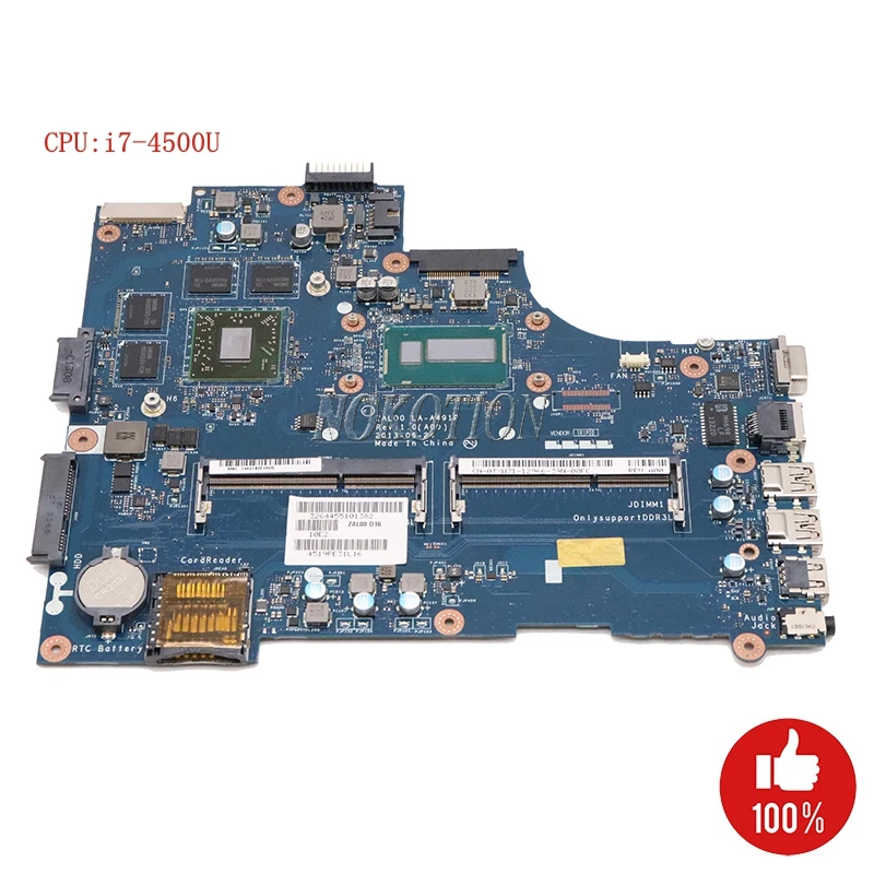 

Nokotion ZAL00 LA-A491P FOR DELL Dell Latitude 15 3540 CN-09HY4K 09HY4K laptop motherboard SR16Z i7-4500U HD 8550 2GB