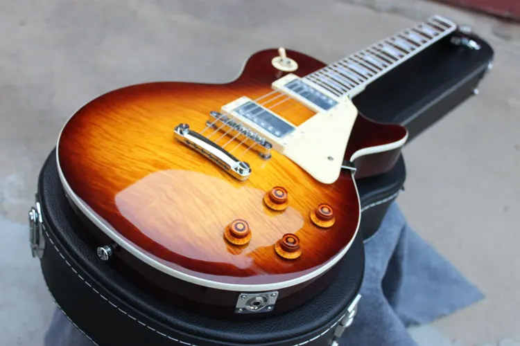 

Musical instruments 1990s Custom shop 1959 R9 Tiger Flame Electric guitar with Hard Case Free Shipping