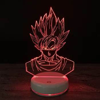 

Dragon Ball Z Super Saiyan God Goku Action Figures 3D Lamp 7 Color Changing LED Baby Sleepping Night Light For Boys Kids Gifts