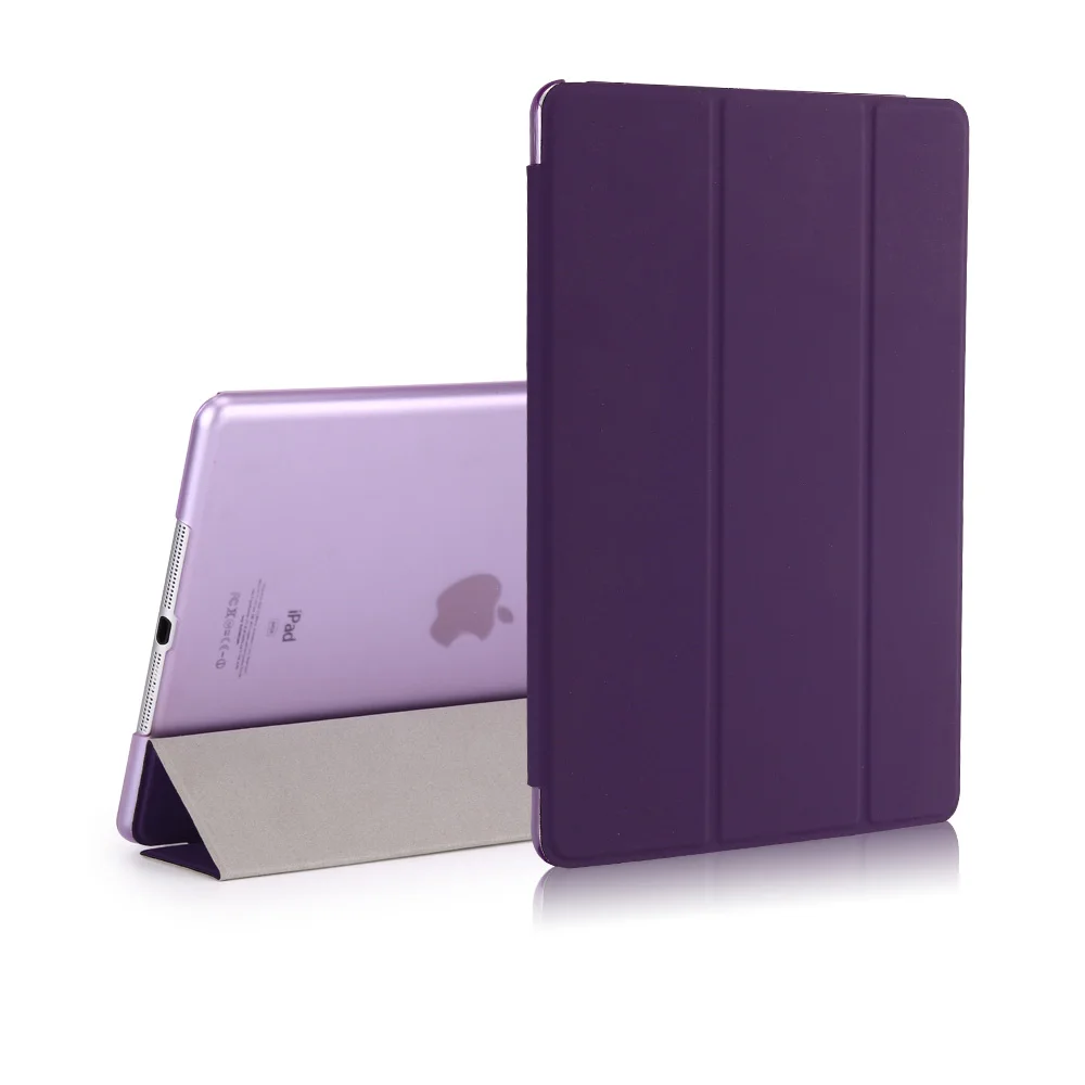 Чехол для ipad Air 1/9,7 дюймов Новые модель A1822 A1823 A1893 A1954 Цвет PU ультра тонкий, магнитный держатель Smart Cover Чехол - Цвет: Purple