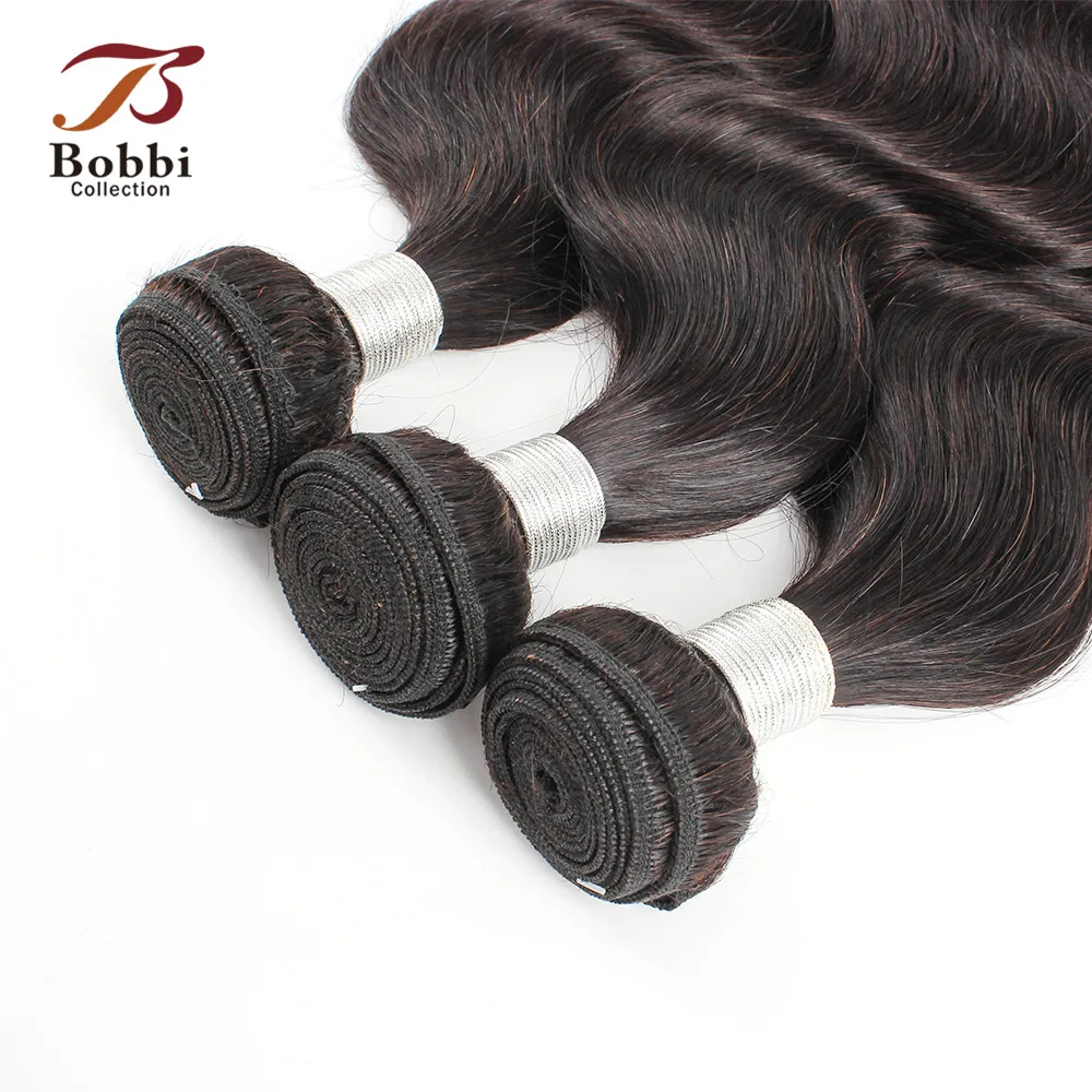 BOBBI коллекция индийские волнистые пучки с 2x6 синтетическое закрытие натуральный коричневый не Реми человеческие волосы переплетения 2/3 пучки с кружевом
