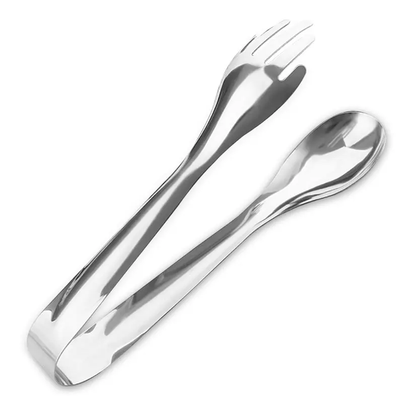 

Stainless Steel Food Tongs Creative Hand Shape Bread Clip Buffet Salad Serving Clip with Spoon Barbecue Clamp Kitchen Utensils