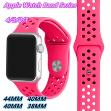 Soft Silicone Sports Strap For Apple Watch Band4/3/2/1 Iwatch Series 44/42/40/38mm Nike Pure Color Silicone Bracelet Watch Band