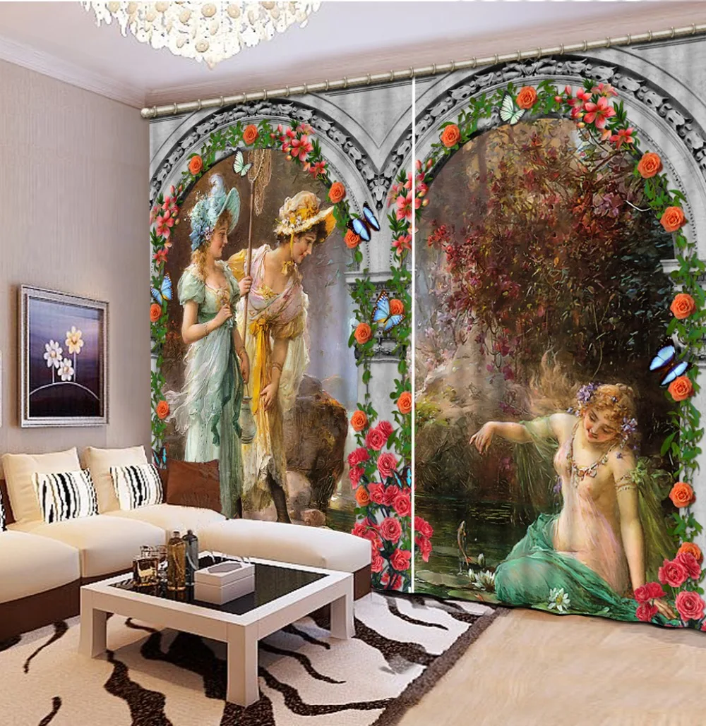 

European angel Window Curtains For living Room Bedroom window curtain