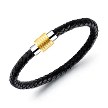 De moda simple tejida a mano de cuero correa de los hombres de alta calidad vintage escritura pulsera de la joyería de regalo de vacaciones 3-PH1237