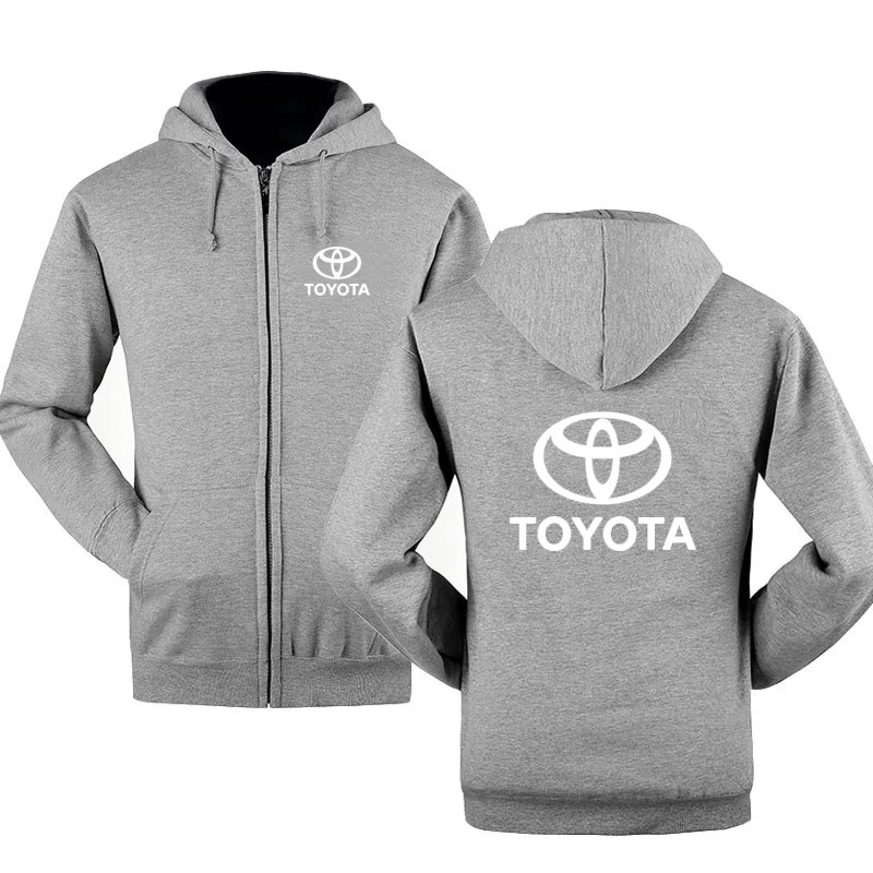 Новая модная толстовка с логотипом Toyota, мужская толстовка с капюшоном, весна-осень, флисовая хлопковая куртка на молнии, хип-хоп Harajuku, мужская одежда