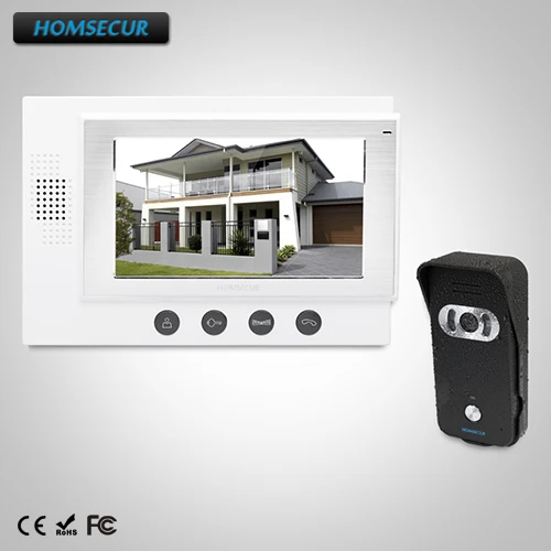 

HOMSECUR 7" Wired Video&Audio Home Intercom+Black Camera for Home Security : TC021-B Camera +TM701-W Monitor
