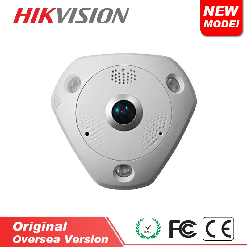 Hikvision 360 оригинальный oversea версии TVI Камера DS-2CD63C2F-IVS 12MP сети Fisheye IP66 H.264 12VDC POE 15 м ИК |