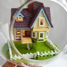 DIY деревянный миниатюрный кукольный домик 3D комплект и стеклянная Пылезащитная крышка хижина и Голосовое управление свет swich с английской инструкцией Кукольный дом